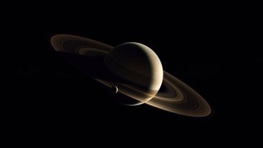 Saturn in the darkness Wallpaper