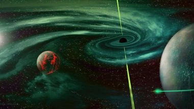 Black hole around planets Wallpaper