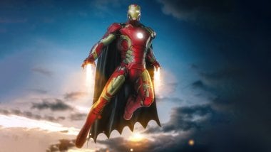 Iron Man con capa de Batman Fondo de pantalla