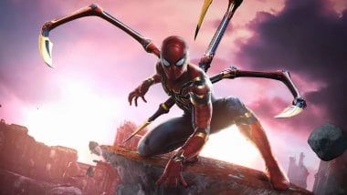 Spider Man con traje de hierro Fondo de pantalla