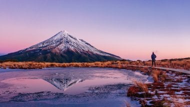 Monte Taranaki en Nueva Zelanda Fondo de pantalla