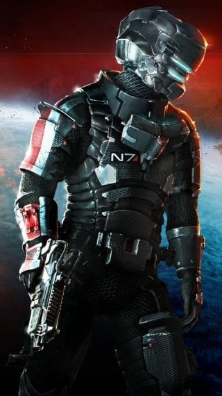 Dead space 3 Mass Effect N7 armor Wallpaper