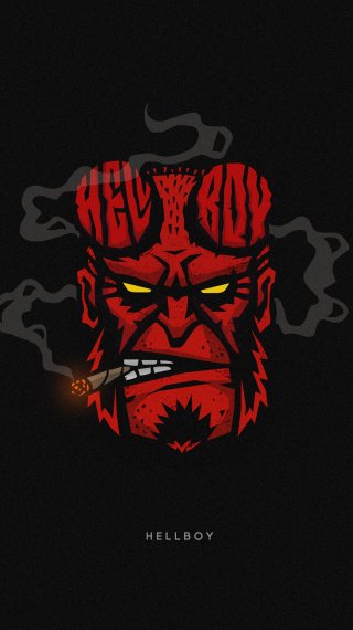 Hellboy Superhéroe Minimalista Fondo de pantalla