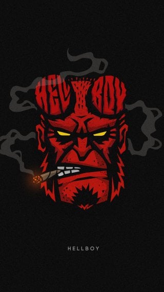 Hellboy Superhéroe Minimalista Fondo de pantalla
