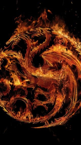 House of the Dragon Flaming Logo Wallpaper