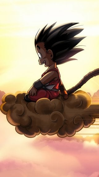 Goku en Nube Kinto Dragon ball Fondo de pantalla