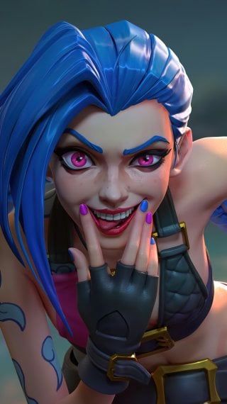 3D Jinx Arcane League of Legends Fondo de pantalla