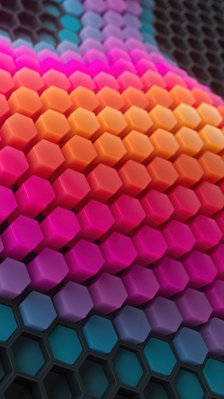 Colorful 3D hexagons pattern Wallpaper