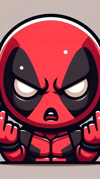 Deadpool Ilustración levantando los dedos del medio Fondo de pantalla