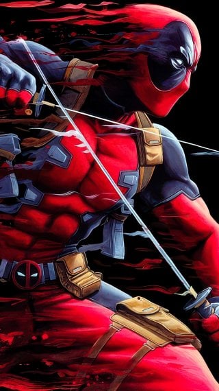 Deadpool Ilustración con pinceladas artísticas Fondo de pantalla
