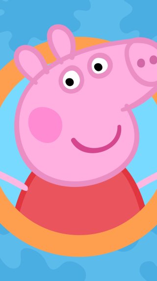 Peppa Pig en fondo azul Fondo de pantalla