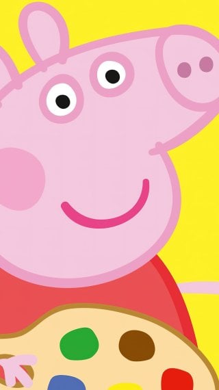 Peppa Pig Watercolor Artist Wallpaper
