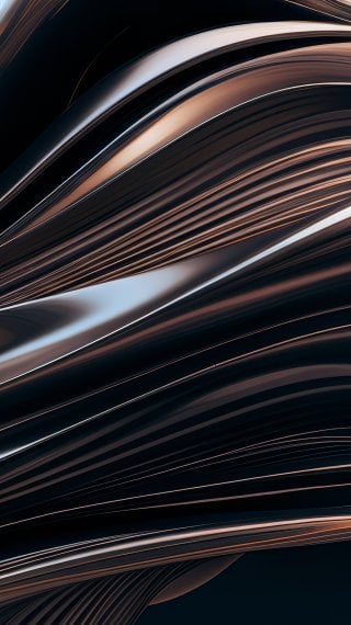 Arte digital abstracta de líneas fluidas y materiales metálicos brillantes Fondo de pantalla
