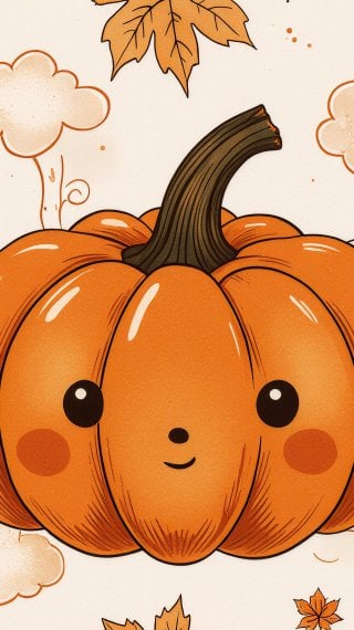 Calabaza animada de halloween decoración otoño Fondo de pantalla
