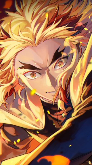 Kyojuro Rengoku Tigre de Fuego Fondo de pantalla