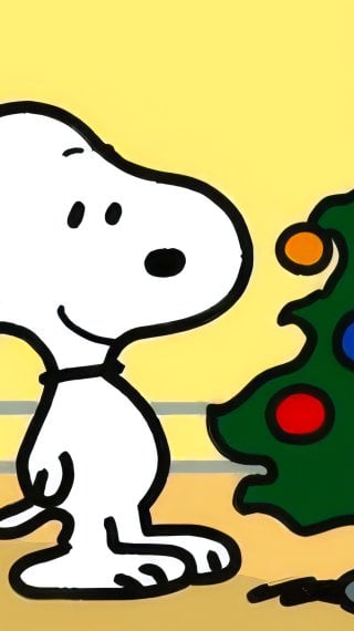 Snoopy y su árbol de navidad Fondo de pantalla