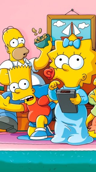 The Simpsons. Maggie with the remote control Wallpaper