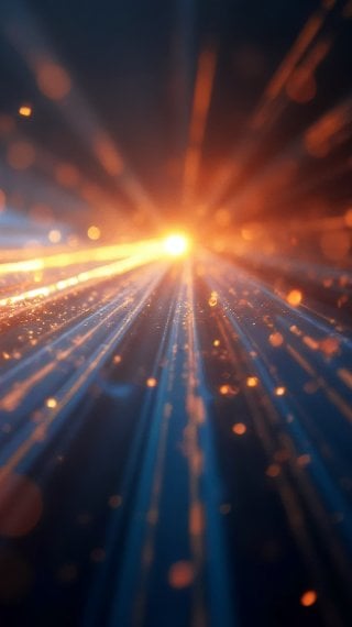 Abstract art featuring energy lights in perspective Wallpaper