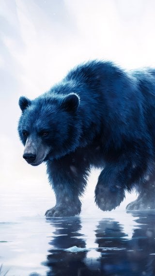 Spirit Bear Landscape: Power, Self-Reflection, and Protection Wallpaper