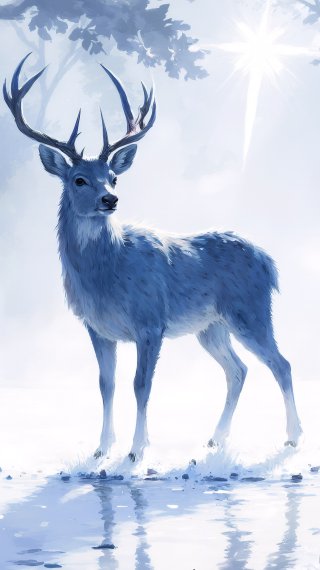 Spirit Deer: Sensitivity, Peace, and Spiritual Guidance V3 Wallpaper