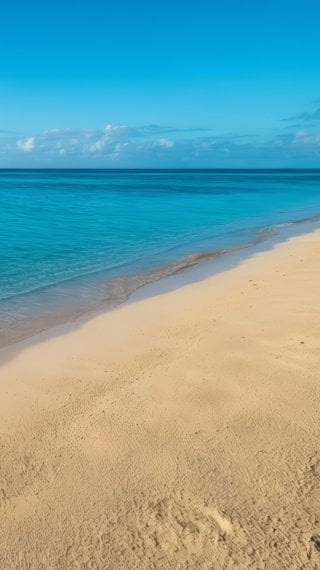 Clean Minimal Beach with Calm Sea Wallpaper