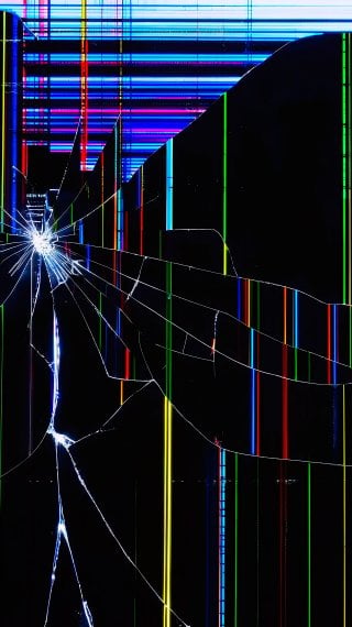Broken Screen with Colorful Lines - Glitch Wallpaper