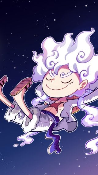 Gear 5 Luffy estilo Chibi Ilustración Fondo de pantalla