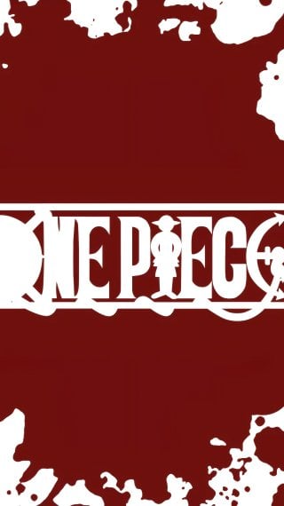 Logo de One Piece en mancha de pintura roja Fondo de pantalla