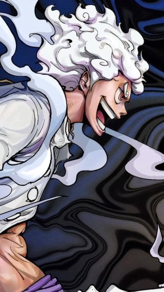 Illustration of Luffy in Gear 5 Wallpaper