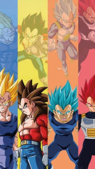 Vegeta's Transformations in Dragon Ball Wallpaper