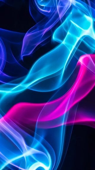 Humo neón abstracto en tonos cyan y magenta Fondo de pantalla