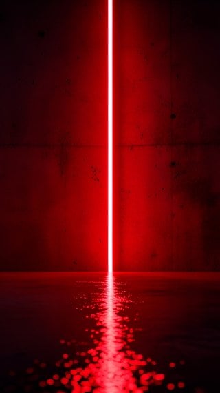 Red Neon Light on Dark Wall - Minimalist Wallpaper