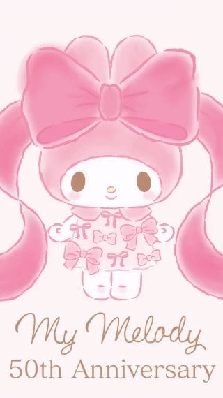 My Melody ilustración con moños – 50 aniversario Fondo de pantalla