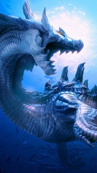 Lagiacrus, the Sea Monster from Monster Hunter Wilds Wallpaper