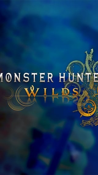 Monster Hunter Wilds Logo - Blue Background Wallpaper