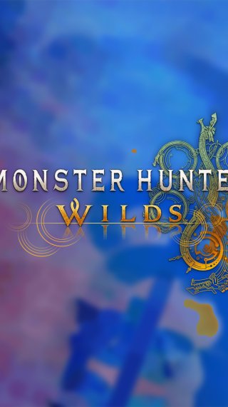 Monster Hunter Wilds Logo - Blue and Purple Background Wallpaper