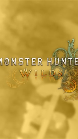 Monster Hunter Wilds Logo - Yellow-Orange Background Wallpaper