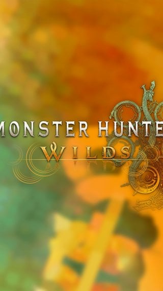 Monster Hunter Wilds Logo - Green and Orange Background Wallpaper