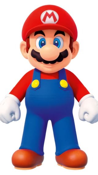 Personaje Mario Bros en fondo blanco Fondo de pantalla