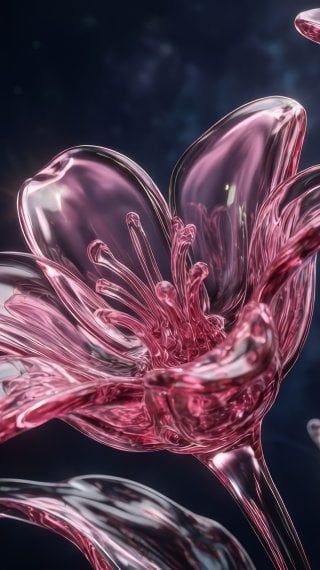 Flores de cristal rosa Fondo de pantalla