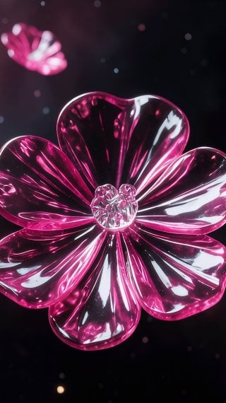 Arte floral de vidrio rosa aesthetic Fondo de pantalla