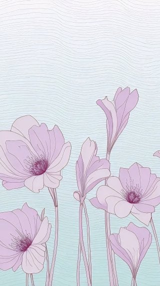 Ilustración floral minimalista - Aesthetic Fondo de pantalla