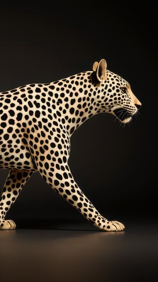 Leopardo minimalista - Arte digital premium Fondo de pantalla