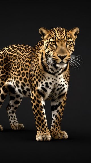 Majestic Minimalist Leopard - Premium Digital Art Wallpaper