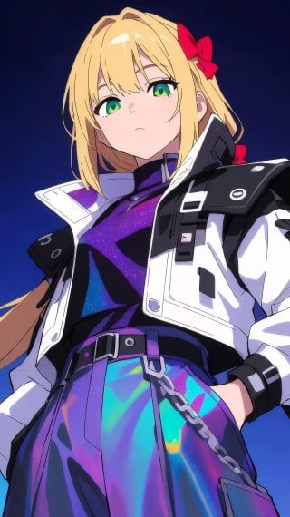 Chica anime estilo Y2K Fondo de pantalla