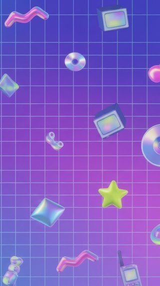 Retrofuturista Y2K con cuadrícula y neón - Aesthetic Fondo de pantalla