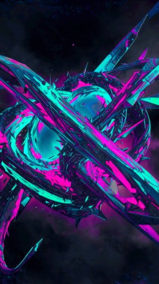 Abstract Neon Energy Vortex - Digital Art Wallpaper Wallpaper