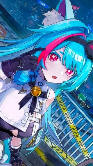 Anime girl in NTE game town Wallpaper