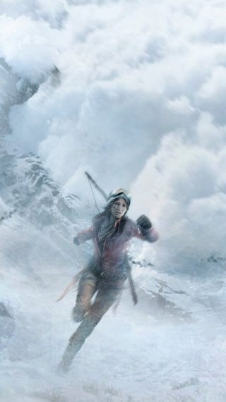 Lara Croft in fog Wallpaper