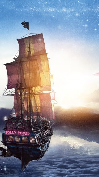 Pirate ship Jolly Roger de Pan Wallpaper